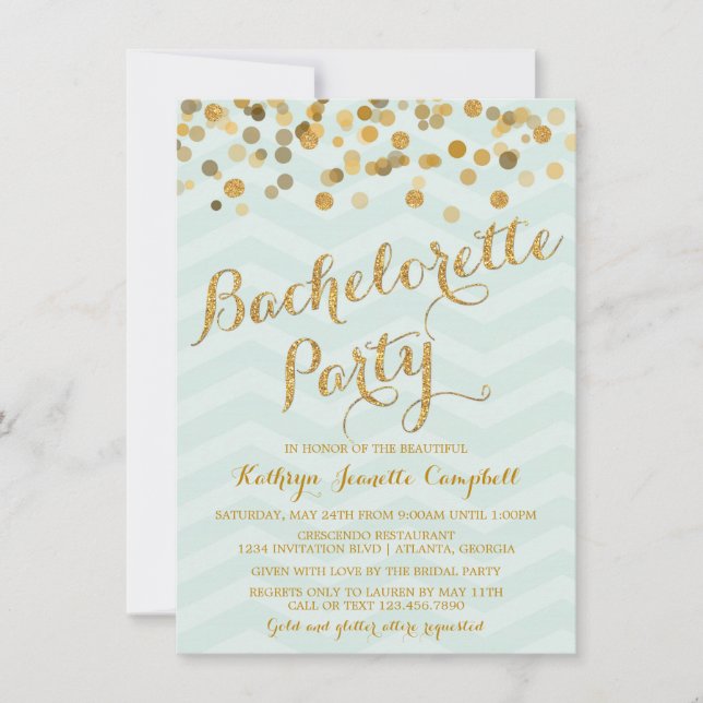 Invitation du Confetti Bachelorette Party (Devant)