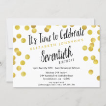 Invitation du Confetti Gold 70e anniversaire
