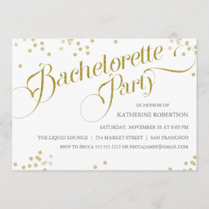 Invitation du Confetti Parties scintillant Bachelo
