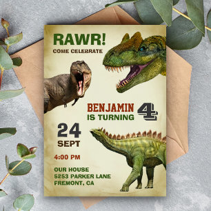 Invitation du cool Big Dinosaur Anniversaire de en
