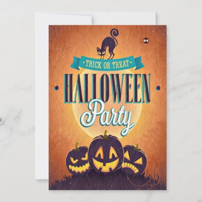 Invitation du Cool Retro Halloween Fun Grunge Part (Devant)
