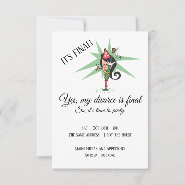 Invitation du Cork Divorce Party (Devant)