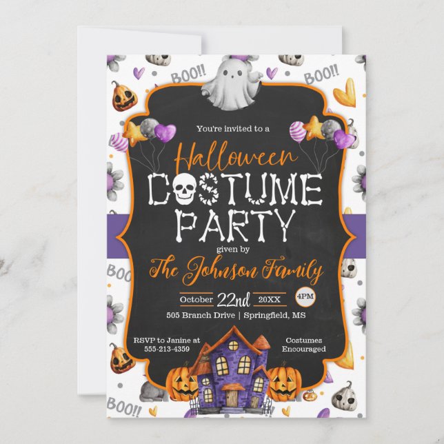 Invitation du Costume d'Halloween (Devant)
