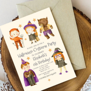 Invitation du Costume d'Halloween Anniversaire de 