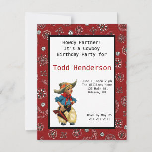 Invitation du Cowboy Party