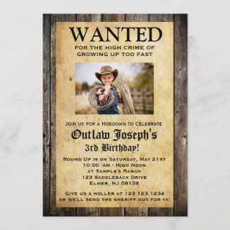 Invitation du Cowboy Party| INVITATION RECHERCHÉE