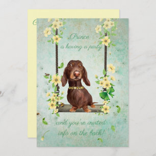 Invitation du Dachshund Dog Party