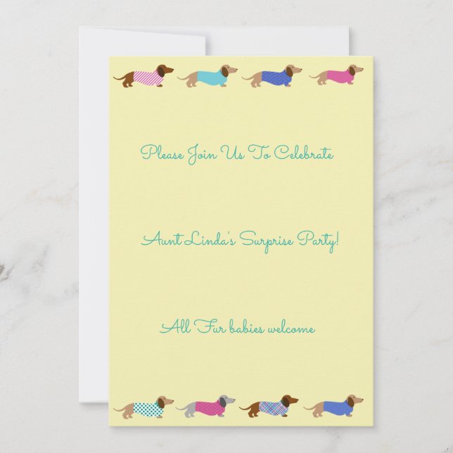 Invitation du Dachshund Party (Devant)