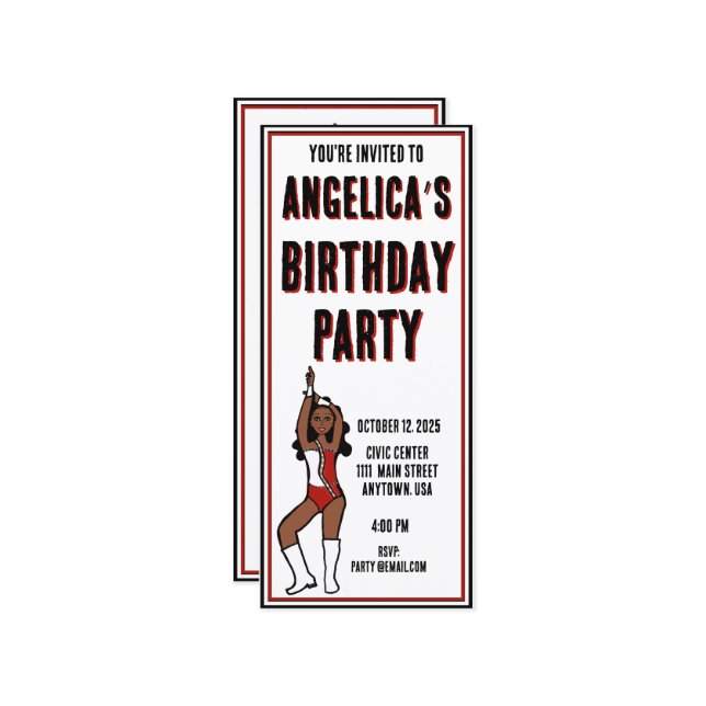 Invitation du Dancer Party Red White #1 (Devant/Arrière en situation)