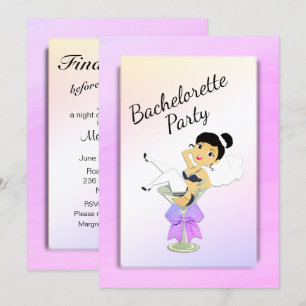 Invitation du Dark Haired Bachelorette Party