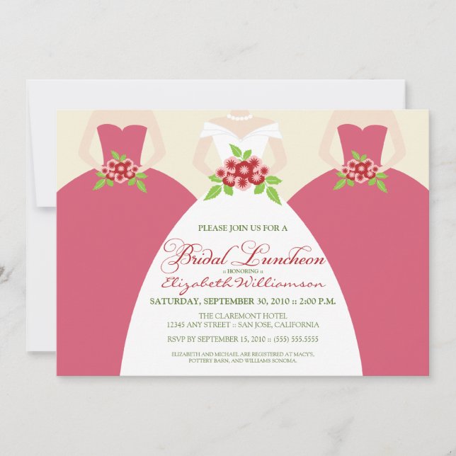 Invitation du déjeuner de la mariée et de la marié (Devant)