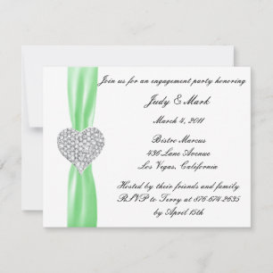 Invitation du Diamond Heart Green Engagement Party