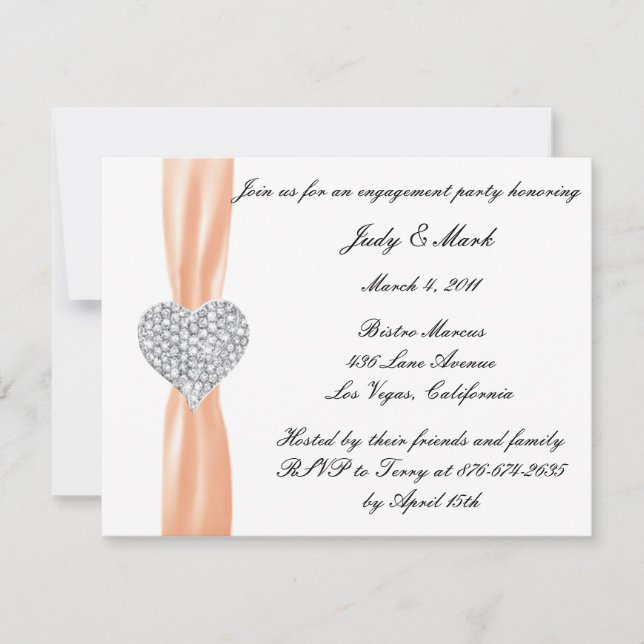 Invitation du Diamond Heart Orange Engagement Part (Devant)