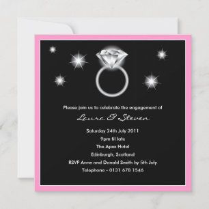 Invitation du Diamond Ring Engagement Party - rose