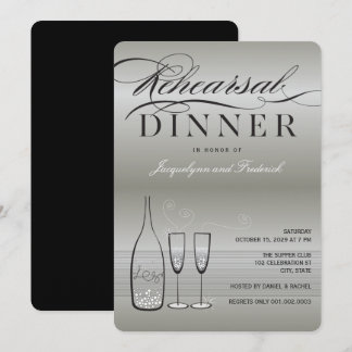 Invitation du Dîner de répétition de Champagne d'a