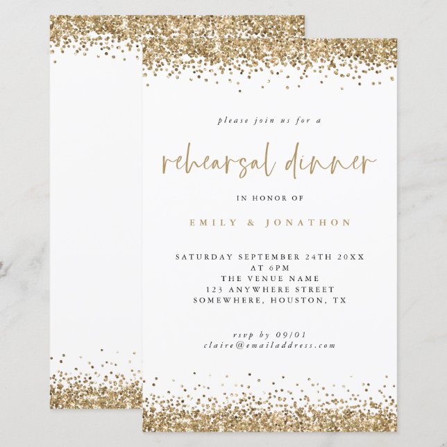 Invitation du dîner de répétition de la Parties sc (Devant / Derrière)