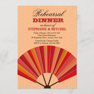 Invitation du dîner de répétition du fan chinois