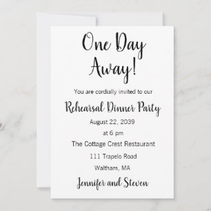 Invitation du dîner de répétition d'un jour