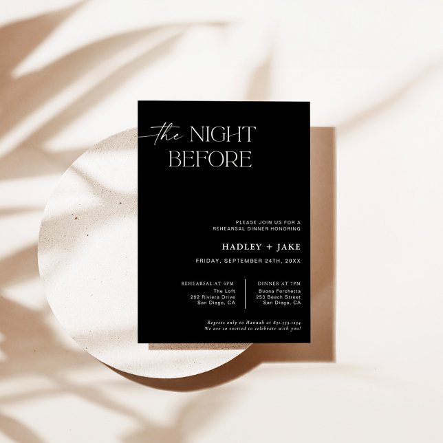 Invitation du dîner de répétition | La Nuit Avant (Créateur téléchargé)