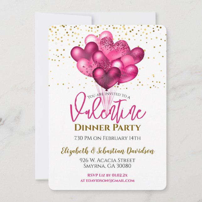 Invitation du dîner de Saint Valentin (Devant)