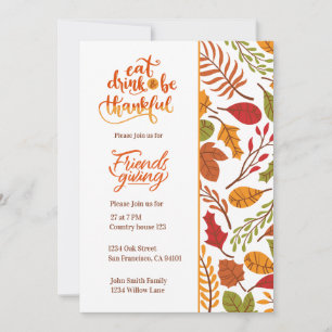 Invitation du dîner de Thanksgiving Friendsgiving