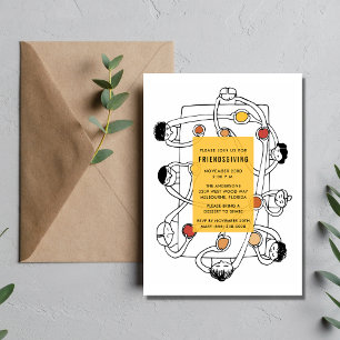 Invitation du dîner de Thanksgiving Friendsgiving