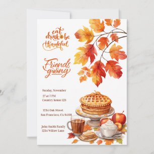 Invitation du dîner de Thanksgiving Friendsgiving