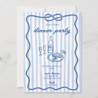 Invitation du dîner Décontracté Costal