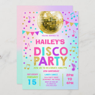 Invitation du Disco Party Invitation Glow Disco Pa