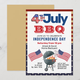 Invitation du drapeau américain Patriotic 4 juille