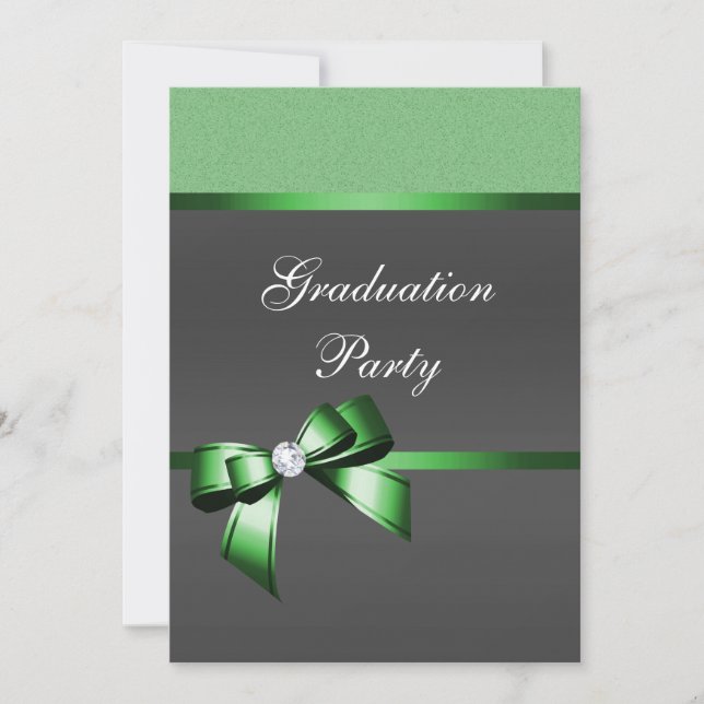 Invitation du Emerald Green & Black Graduation Par (Devant)