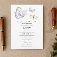 Invitation du Faire-part d'adoption papillon