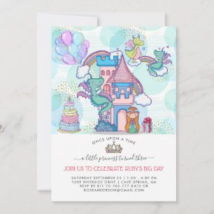 Invitation du Fairytale Party Princesse & Dragon