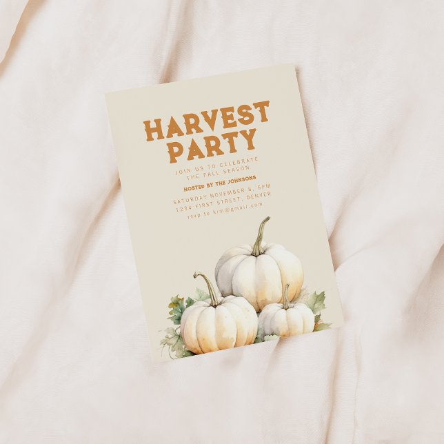 Invitation du Fall Harvest Party avec Citrouilles (Créateur téléchargé)