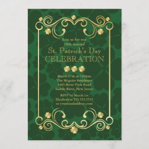 Invitation du Fancy Gold Shamrock St. Patrick's Pa