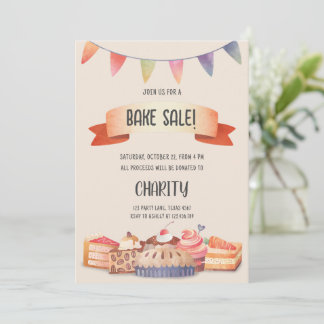 Invitation du festival de fêtes de vente de gâteau