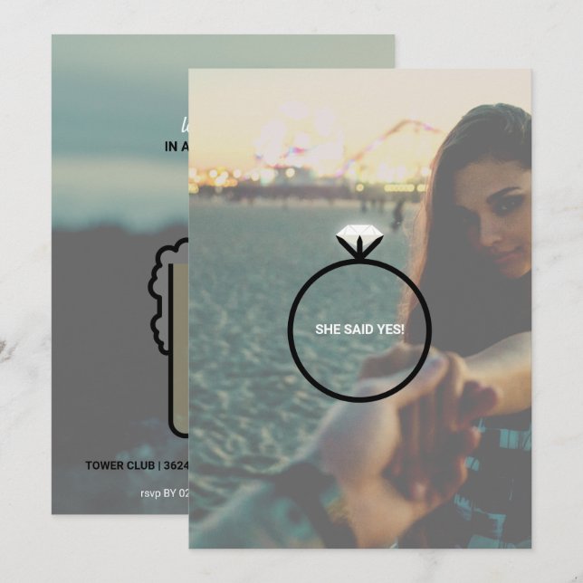 Invitation du fiançailles (Devant / Derrière)