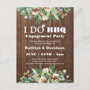 Invitation du Fiançailles BBQ Eucalyptus Rustic Wo