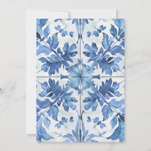 Invitation du Fiançailles de l'aquarelle méditerra (Dos)