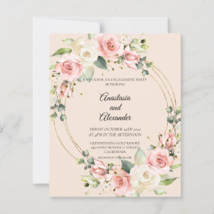 Invitation du Fiançailles Floral Watercolor Budget