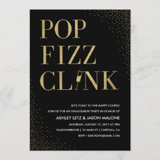 Invitation du Fiançailles Mariage Pop Fizz Clink