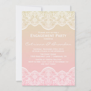 Invitation du Fiançailles Motif Sunset Ombre Lace