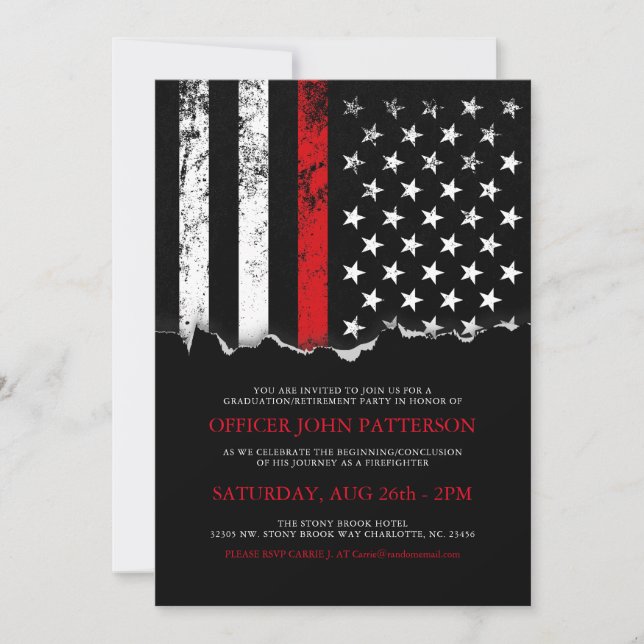 Invitation du Flag American Style Firefighter (Devant)