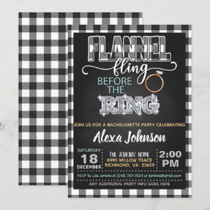 Invitation du Flannel Fling Bachelorette Party - W