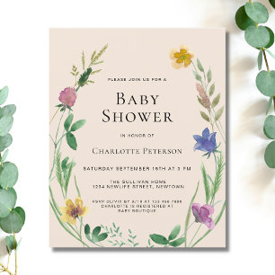 Invitation du Fleur sauvage Boho Budget