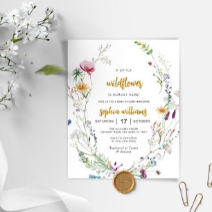 Invitation du Fleur sauvage Boho Budget