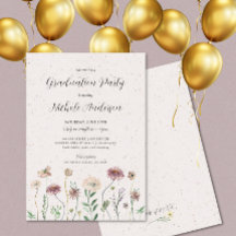 Invitation du Fleur sauvage Boho Graduation Party