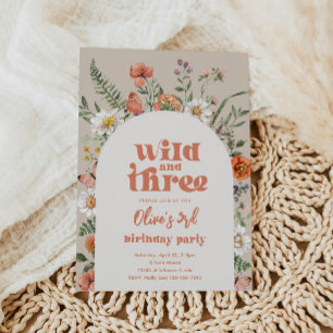 Invitation du fleur sauvage de fête d'anniversaire