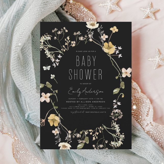 Invitation du Fleur sauvage du budget Boho Baby sh (Créateur téléchargé)