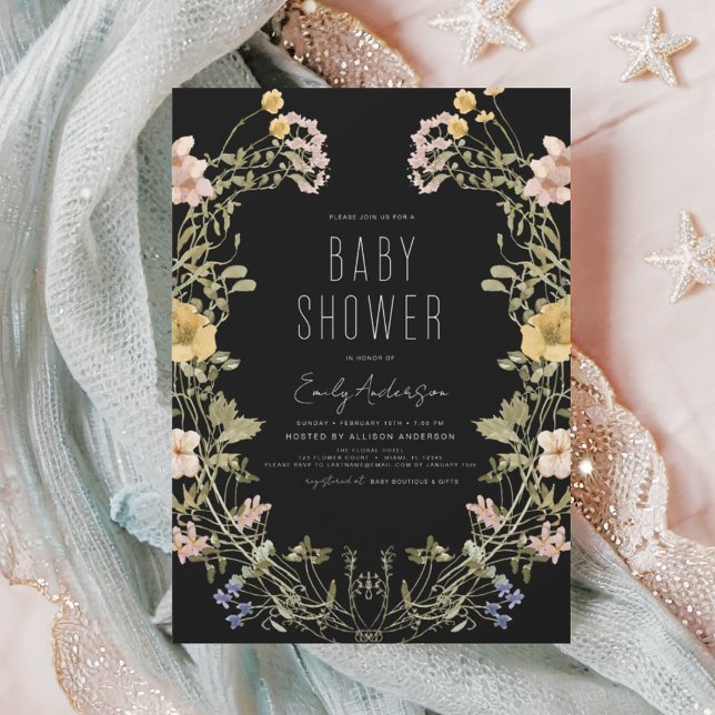 Invitation du Fleur sauvage du budget Boho Baby sh (Créateur téléchargé)